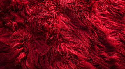 Fototapeta premium Soft Fluffy Red Faux Fur Texture Background