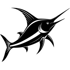 Swordfish silhouette vector isolated on a white background