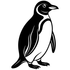 penguin silhouette isolated on white