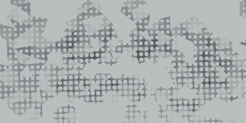 Blue abstract background of gray dots. Random particle texture. Chaotic ornament, mosaic. Linear pattern of small dots.