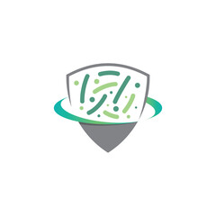 Shield anti virus logo vector design