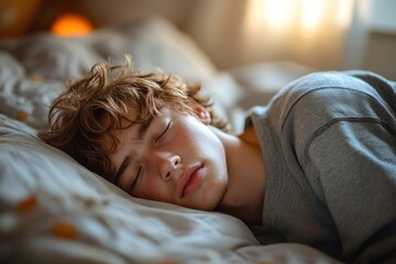 Sleeping Teenager in Bed