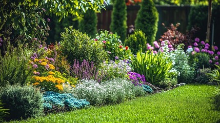 Obraz premium Vibrant Garden Floral Landscape in Full Bloom