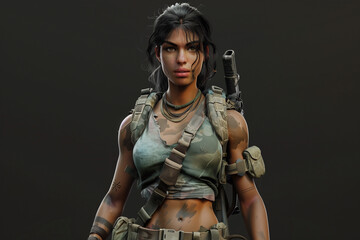 Obraz premium 3d open world game character