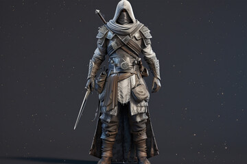 Naklejka premium 3d open world game character