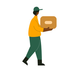 the courier is distributing package illustration