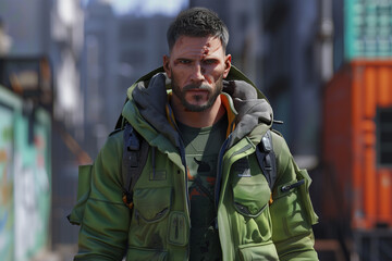 Fototapeta premium 3d open world game character