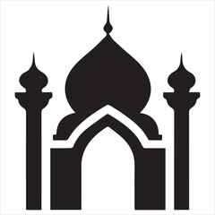 mosque dome. flat icon symbol isolated on white background. vector illustration.
