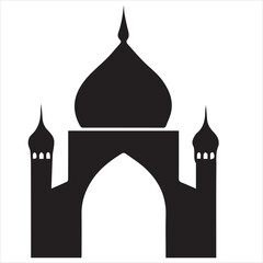 mosque dome. flat icon symbol isolated on white background. vector illustration.
