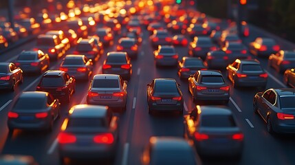 Traffic jam in the evening.
