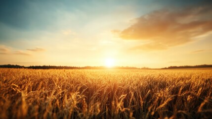Breathtaking Sunset Over a Golden Landscape