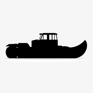 recommend clip art: Snow Plow Silhouette on White Background