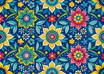 Fototapeta premium Colorful Seamless Pattern Design for Wallpaper and Fabric Decor