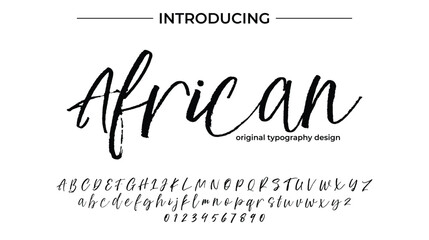 African Font Stylish brush painted an uppercase vector letters, alphabet, typeface