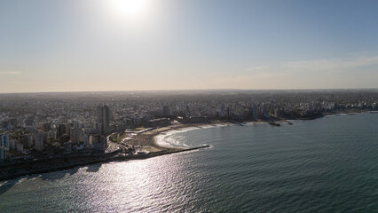 City of Mar del Plata in Argentina. Drone shot.