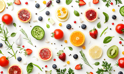 vegetable and fruits photo or illustrator on white background