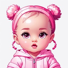 Fototapeta premium Kleines Mädchen in pink