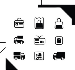 Set Icons about Online Shopping Vector illustration logo concept design