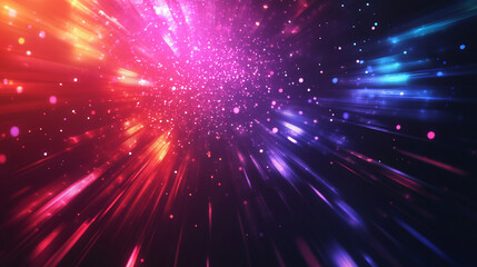 Fototapeta premium Abstract background in bright colors The lines of light spread out beautifully..