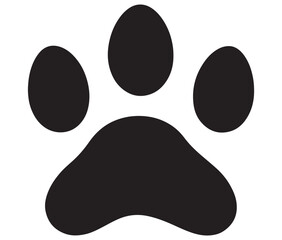 Dog paw icon print vector silhouette. Tiger footprint icon