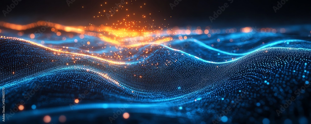 Poster abstract blue lines illustrating direction on a sophisticated techthemed background, emphasizing con