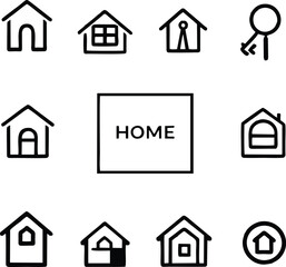 Set Icons about Home and Real Estate Vector illustration logo concept design