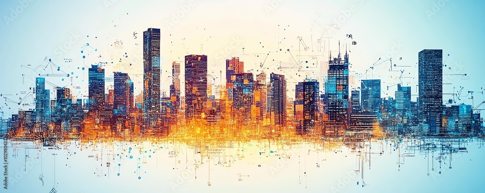 Poster brief discussion on the evolution of smart city technology, focusing on innovative solutions for urb