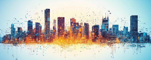 Obraz premium Brief discussion on the evolution of smart city technology, focusing on innovative solutions for urban challenges and improved quality of life