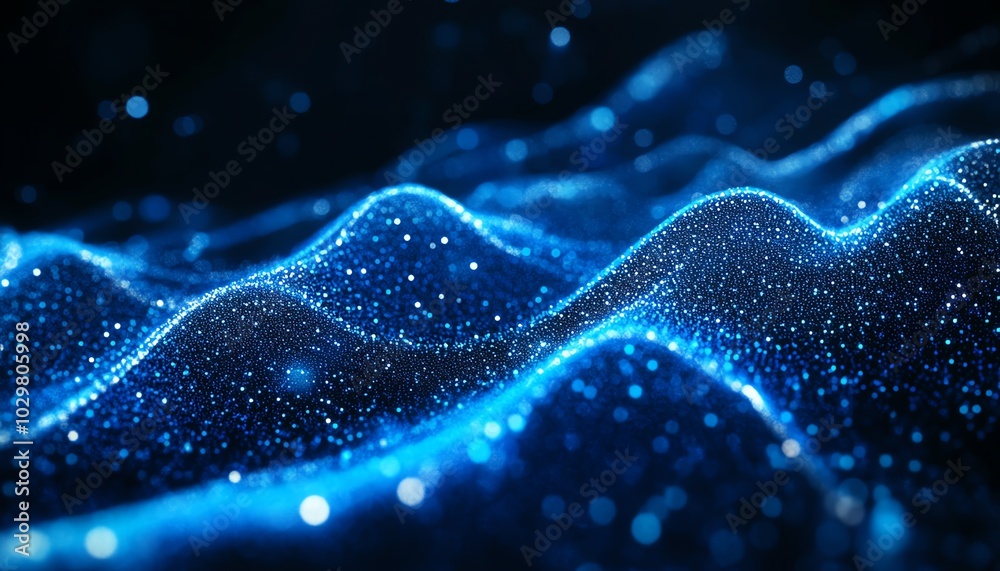 Poster Modern tech background featuring blue abstract lines that symbolize direction and movement, creating a sense of forwardthinking