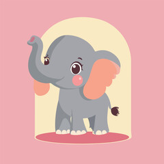 Cute baby elephant illustration