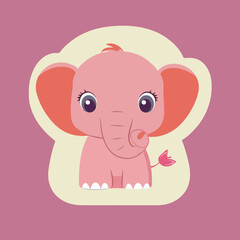 Cute baby elephant illustration
