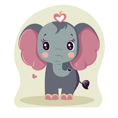 Cute baby elephant illustration