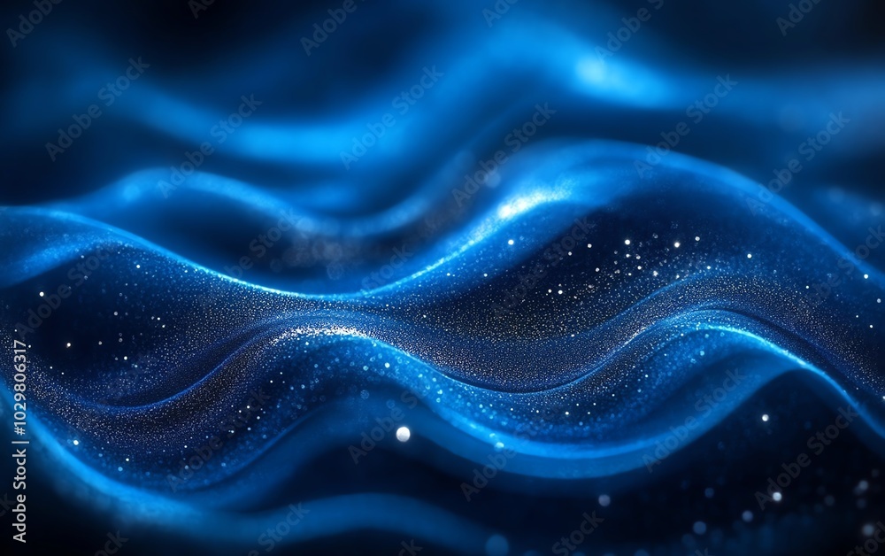Poster sophisticated abstract blue banner for a tech site, featuring modern graphics and a minimalist desig