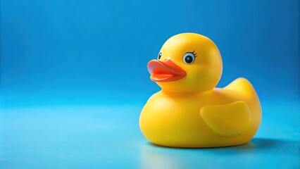 Rubber duck on blue background