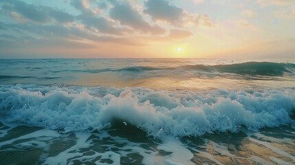 Fototapeta premium Radiant Shades Reflecting on Ripples: Discovering Ocean’s Ethereal Beauty