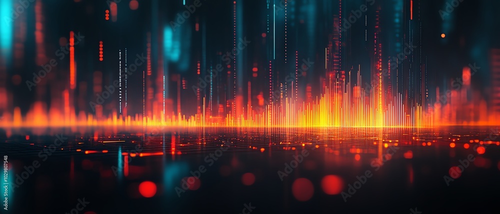 Poster Creative abstract image featuring fintech icons, emphasizing modern financial solutions and digital transformation in a captivating layout