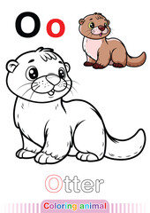 Coloring Page Otter. Letter O