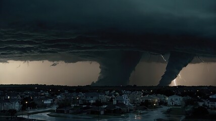 tornado time-lapse of clouds over the city background photo