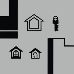 Set Icons about Home and Real Estate Vector illustration logo concept design