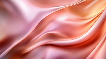 Obraz premium Abstract background with smooth, flowing, peach-colored satin fabric.