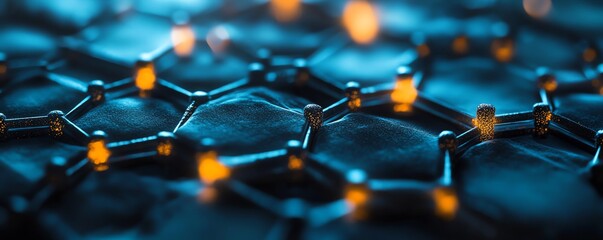 Highresolution closeup of a graphene sheet with carbon atoms arranged in a perfect hexagonal lattice, illustrating the materials strength and versatility in modern science