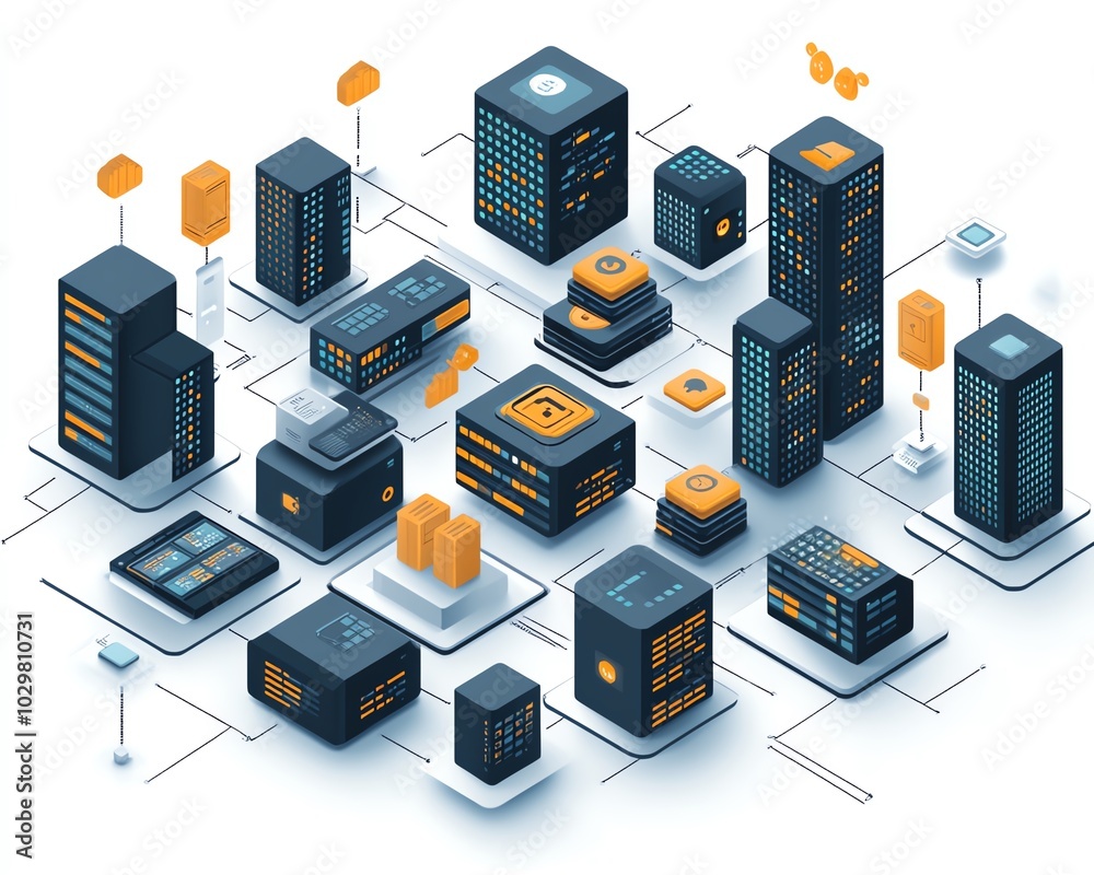 Aufkleber Microservices architecture focused on adaptability and scalability, creating efficient software solutions for modern development and futureproof systems