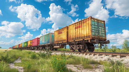 Fototapeta premium Container train