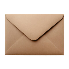 A simple brown envelope lies on a white background, perfect for sending letters or small items securely and discreetly.