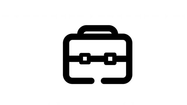 Bag line icon of for modern concepts, web and apps on white background. Motion graphic.