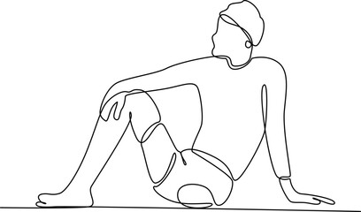 Paralympic athlete one line art vector