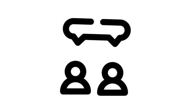Communication line icon of for modern concepts, web and apps on white background. Motion graphic.