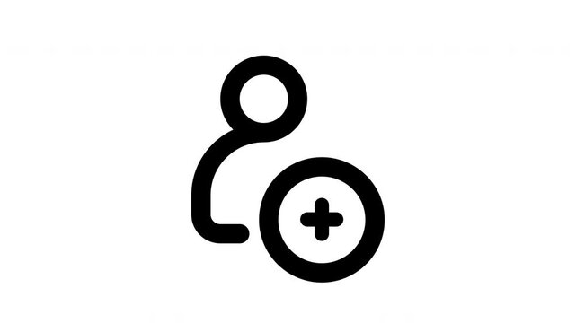 People add line icon of for modern concepts, web and apps on white background. Motion graphic.