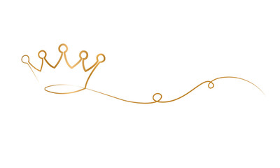 line art continues of gold crown, King crown sketches, majestic tiara, king and queen royal diadems vector. Line art prince and princess luxurious head accessories isolated on white background
