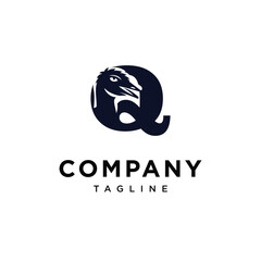 letter Q Emu bird logo icon Vector